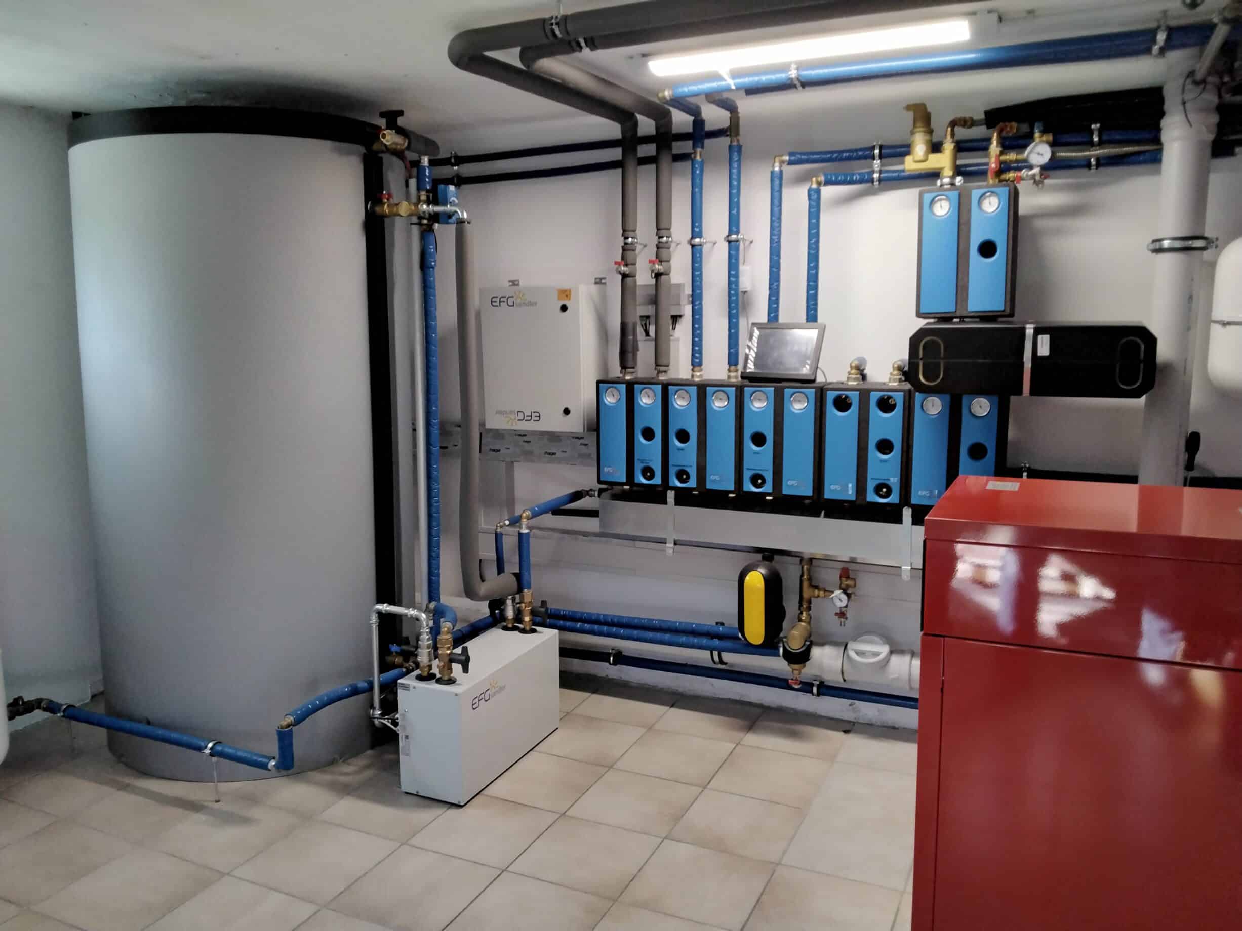 SpeedPower Heizsystem in einem Heizungskeller eingebaut