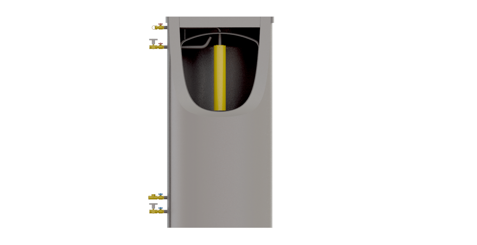 SpeedPower Schichtspeicher mit Schnitt, um den inneren Aufbau des Speichers zu erkennen